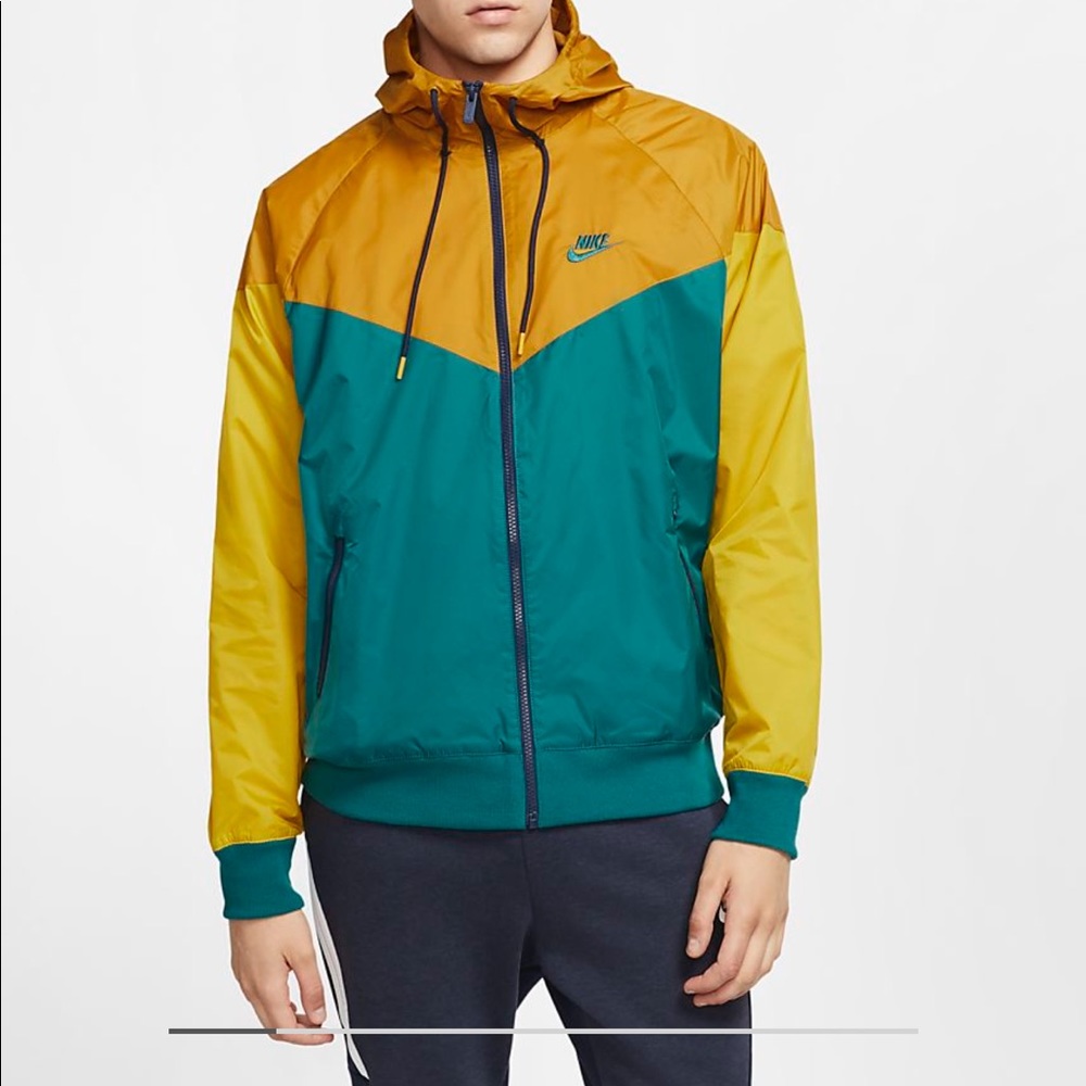 Nike sportswear Windrunner Teal & Gold